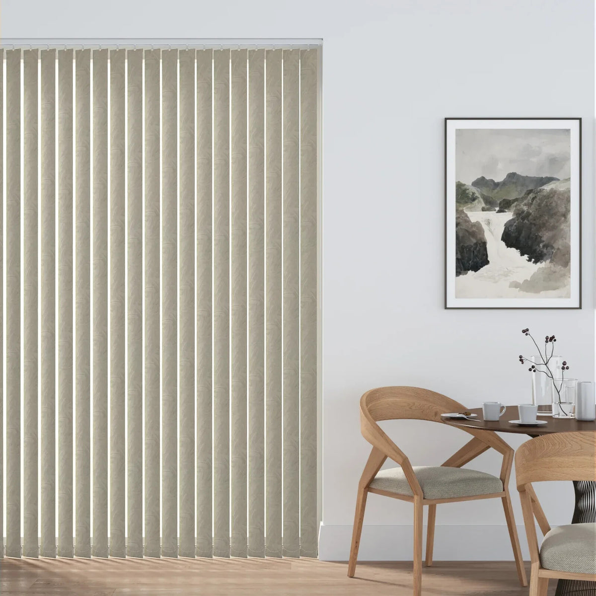 Vertical Blinds PVC Waterproof Blackout Made To Measure Complete Kit 89mm Havana