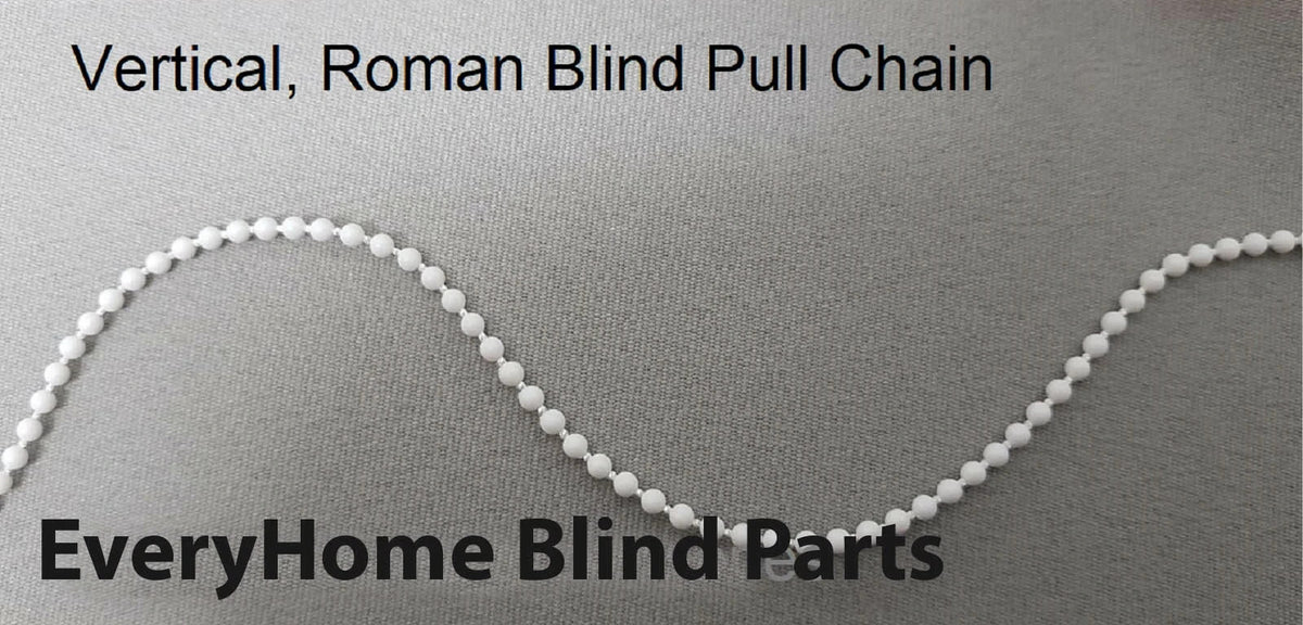 Vertical Blind Beaded Pull  Control Chain operating cord 2.5mm x 2mm - White