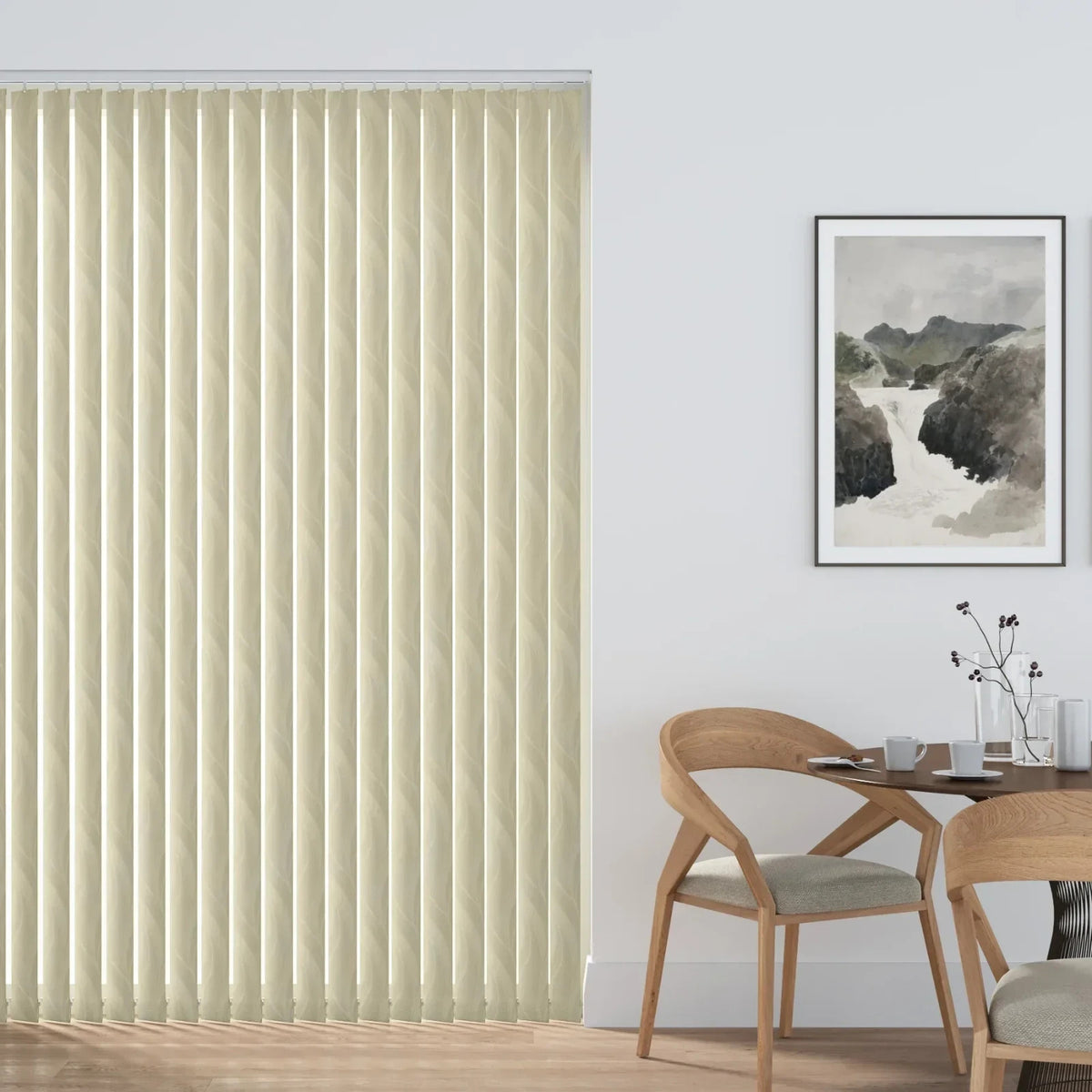 Vertical Blinds Made to Measure Milton Fabric Slats Headrail Full Set